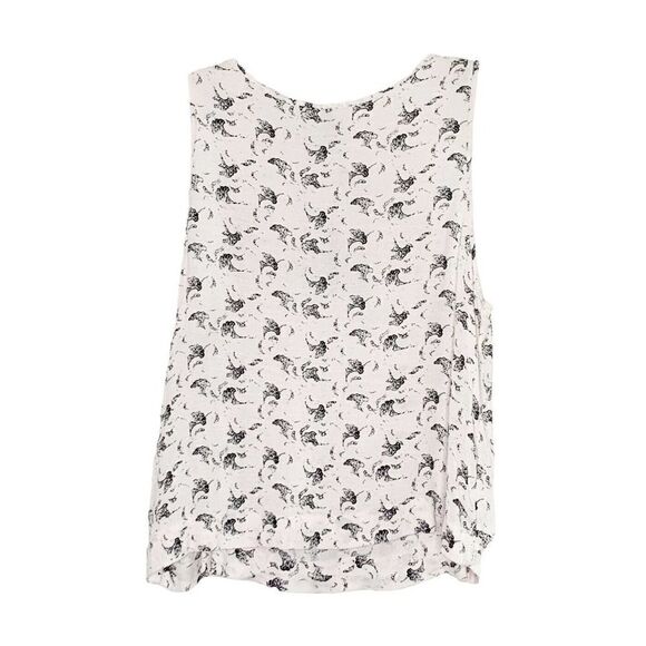 Free People Top Women’s White Black Look Through Keyhole Sleeveless Tank Small - Picture 8 of 11